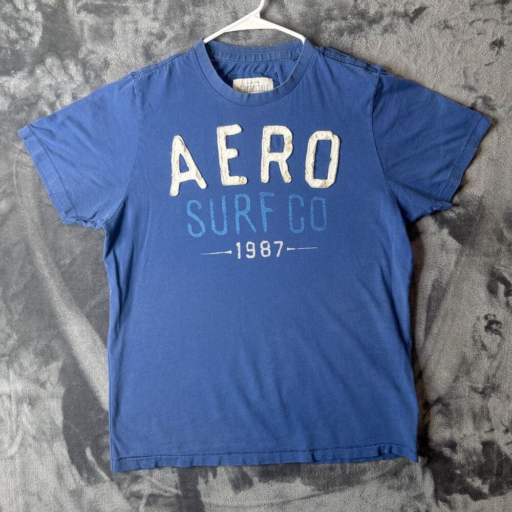 Vintage Y2K Aeropostel Short Sleeve T-Shirt Size Large Blue